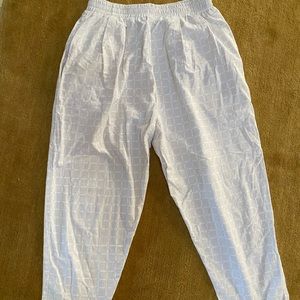 Ilana Kohn cream colored grid nico pants size M